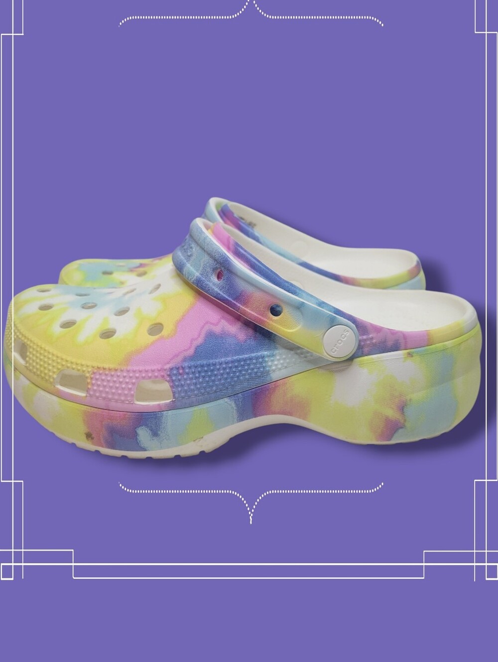 Tiedye Megacrush Crocs